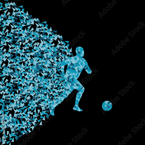 Soccer player winner vector background concept isolated on black