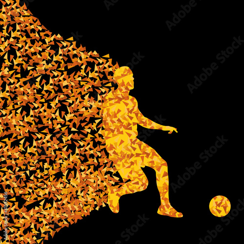 Soccer player winner vector background concept isolated on black