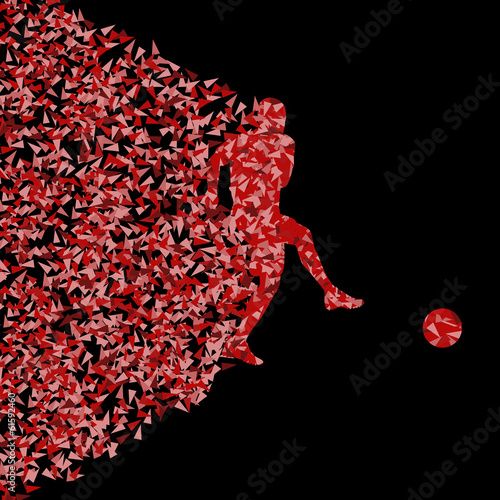 Soccer player winner vector background concept isolated on black