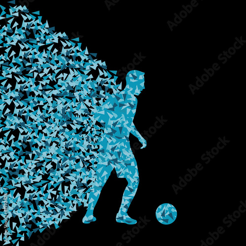 Soccer player winner vector background concept isolated on black