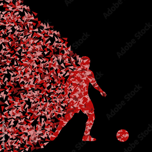 Soccer player winner vector background concept isolated on black