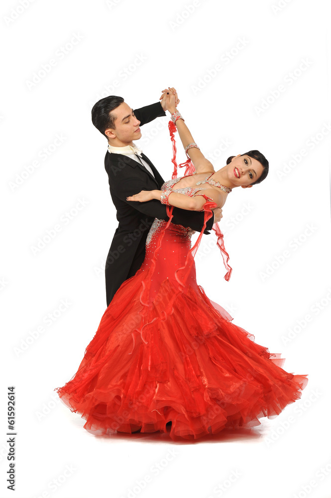 Obraz premium beautiful couple in the active ballroom dance