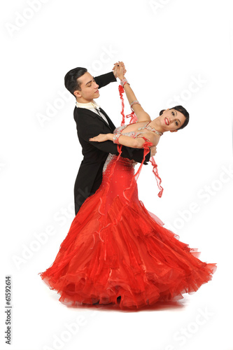 Valokuvatapetti beautiful couple in the active ballroom dance