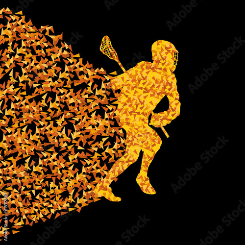 Lacrosse players active sports silhouette background illustratio