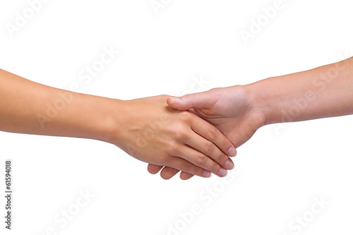 Isolated women handshake