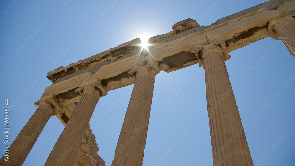 Athena, Acropole, Temple, Greece. At the Acropolis in Athens