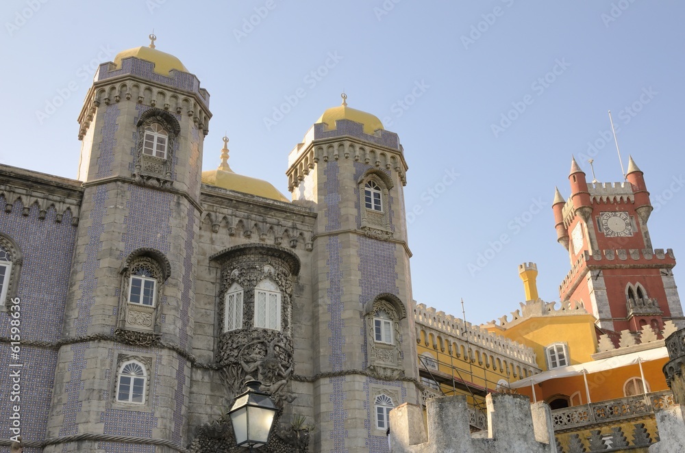 Towers of Pena Palace, Sinta, Portugal