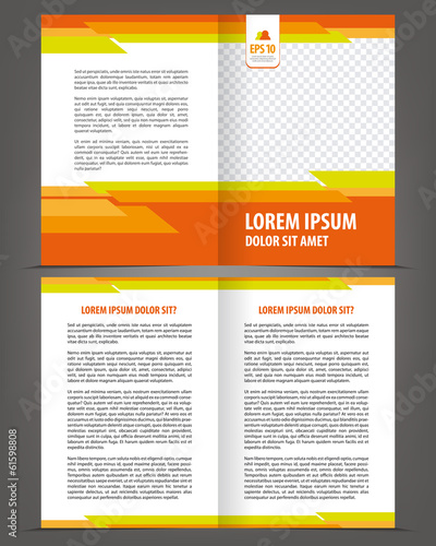 Vector empty bifold brochure print template design