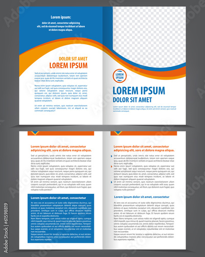 Vector empty bifold brochure template design