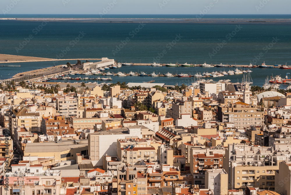 View of the city  in Amposta, Delta del Ebro, Catalonia (Spain)