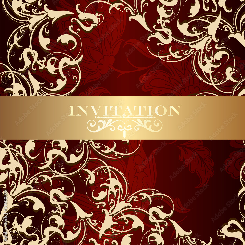 Luxury invitation card in vintage style