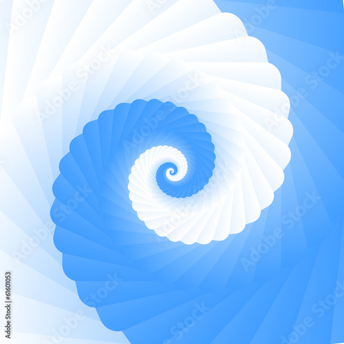 Blue and white abstract water twirl