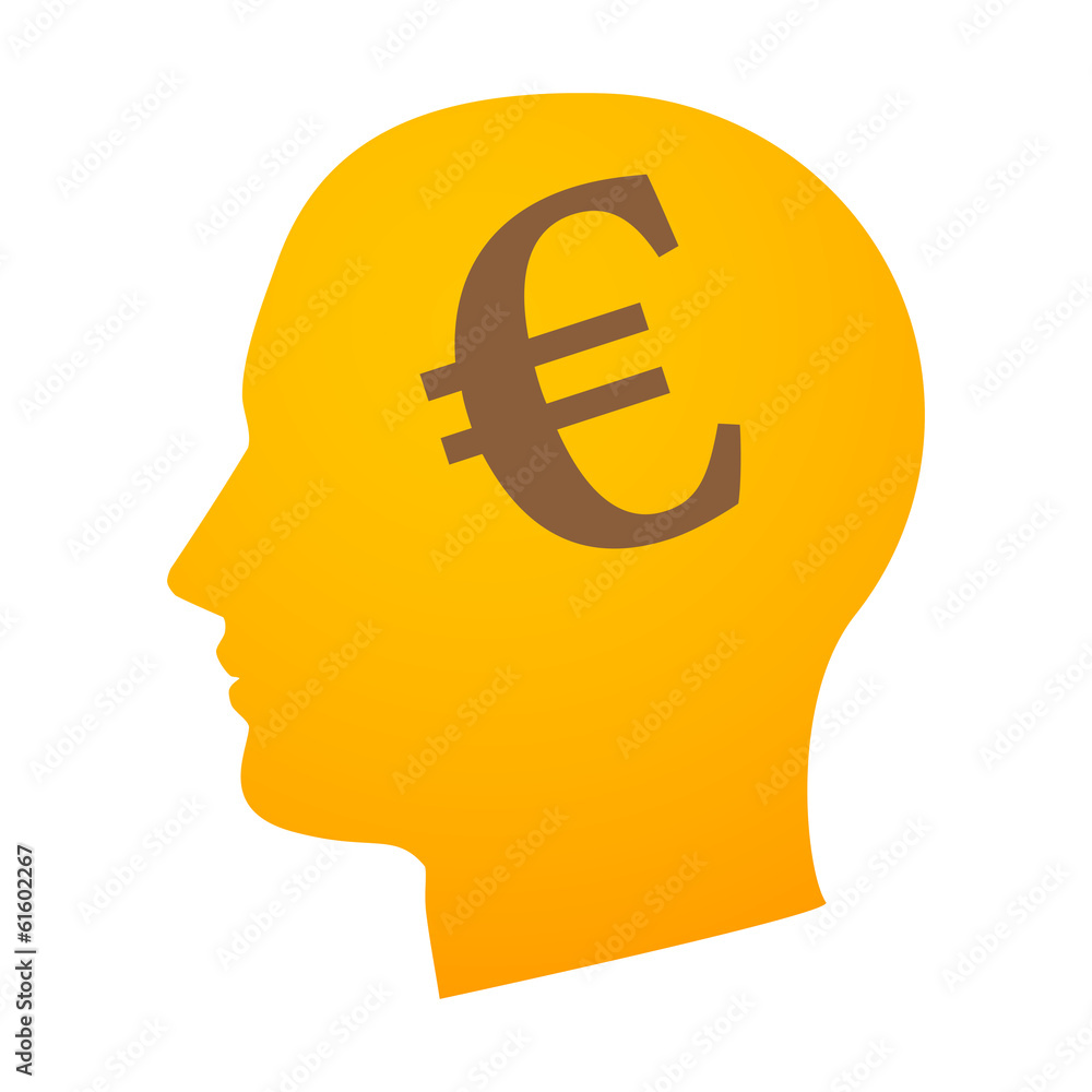 Head with currency sign