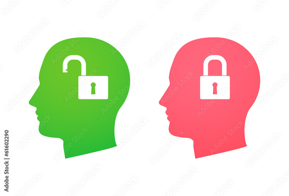 Head with a lock icon Head with a lock icon