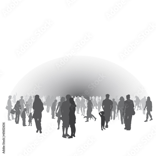 Menschen in der Stadt - Silhouette vektor, social distance - Verhalten zur Eindämmung einer pandemie, Corona, Coronakrise, Covid-19
