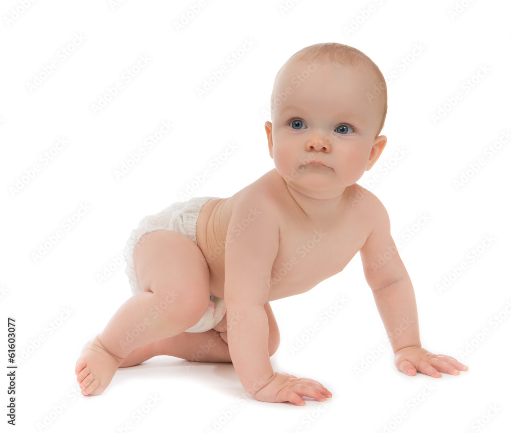 9 month child baby toddler sitting or crawling