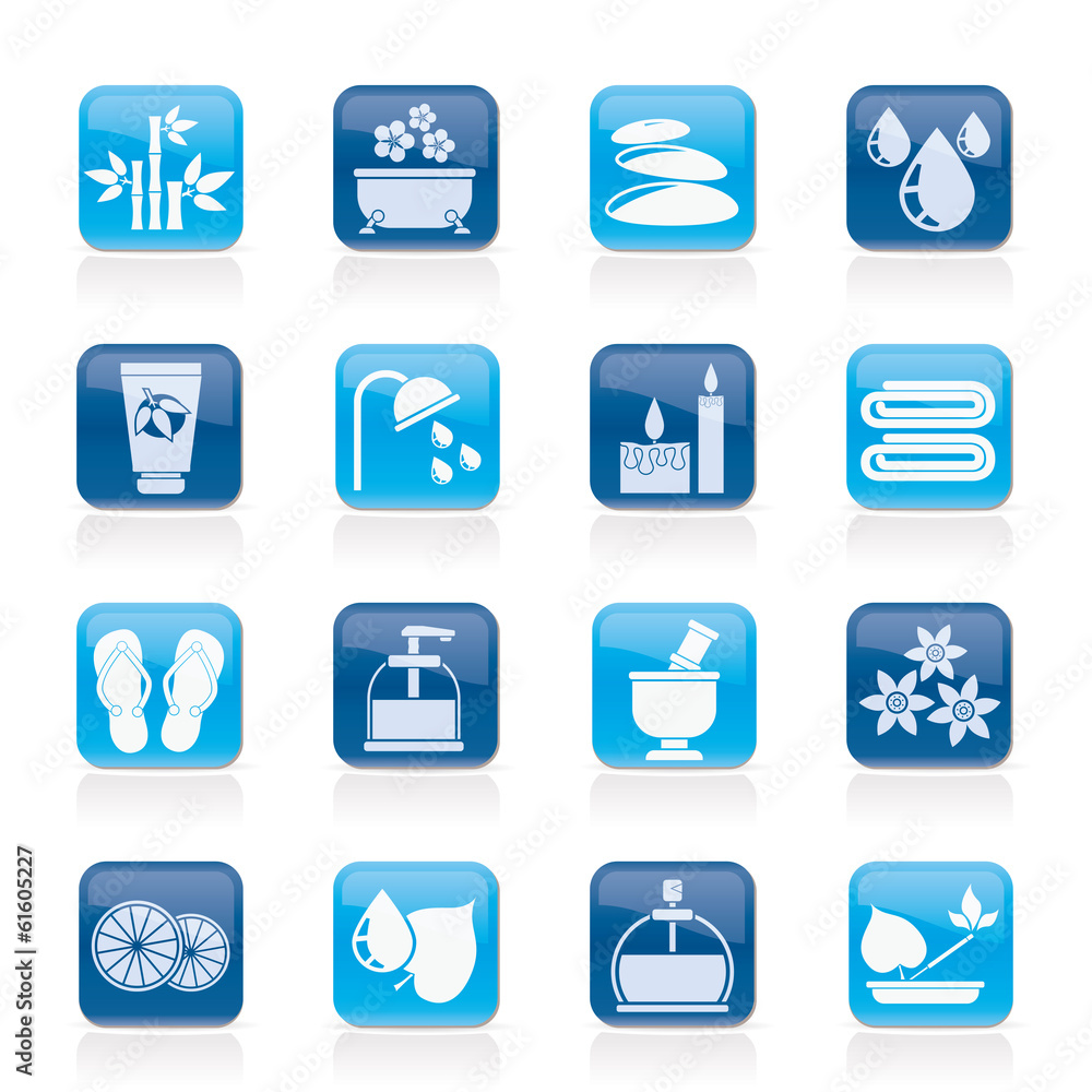 Spa and relax objects icons - vector icon set Spa and relax objects icons - vector icon set