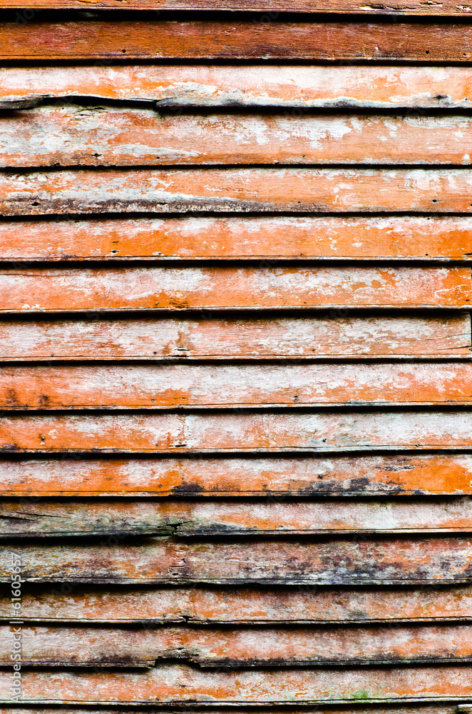 Rusty old plank hardwood wall closeup