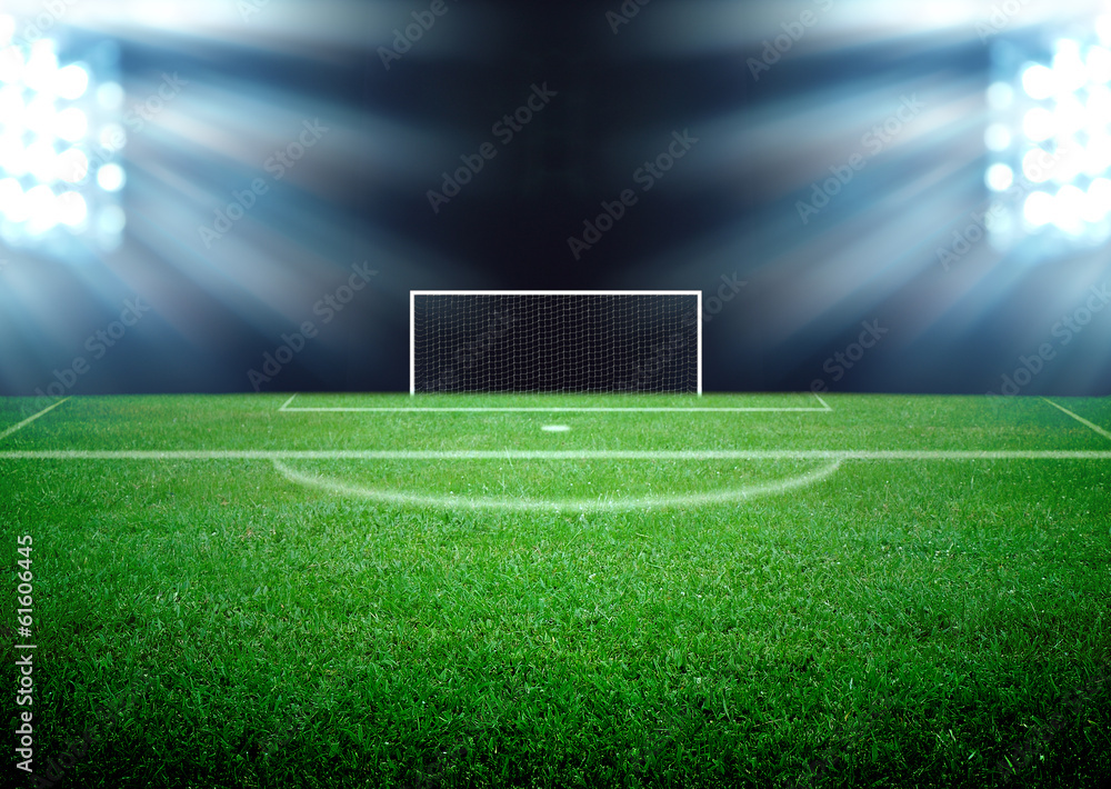 soccer field and the bright lights Stock Photo | Adobe Stock