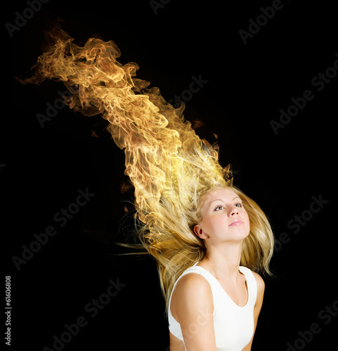 Hair in fire