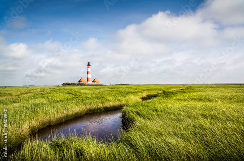 Beautiful landscape with lighthouse at Nordsee, Germany