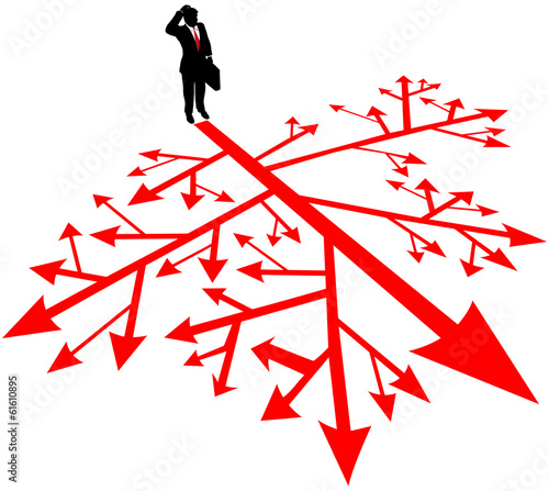Business man search path in confusion