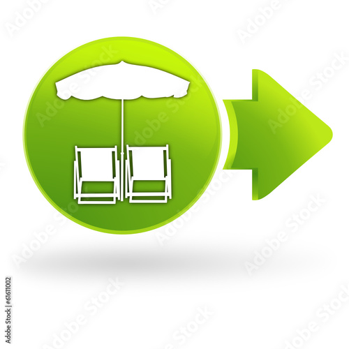 plage sur symbole web vert