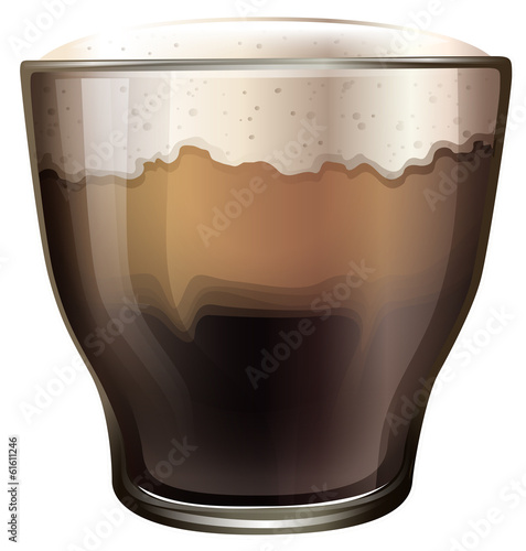 A glass of cold coffee