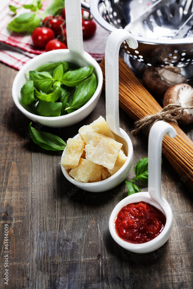 Pasta and italian ingredients Pasta and italian ingredients