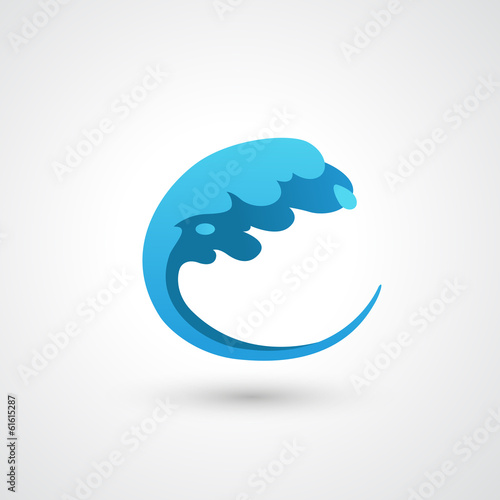 water wave icon vector