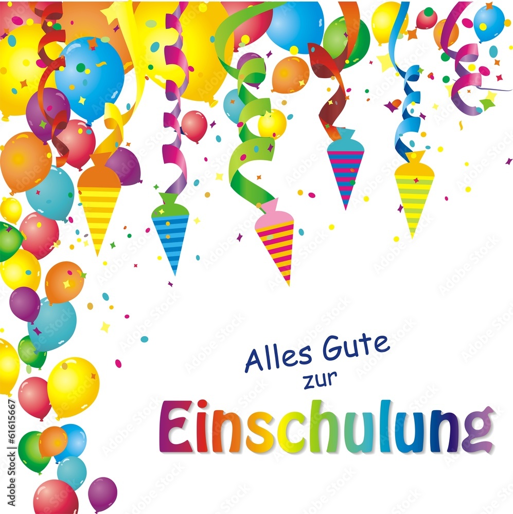 Alles Gute zur Einschulung Stock Vector | Adobe Stock