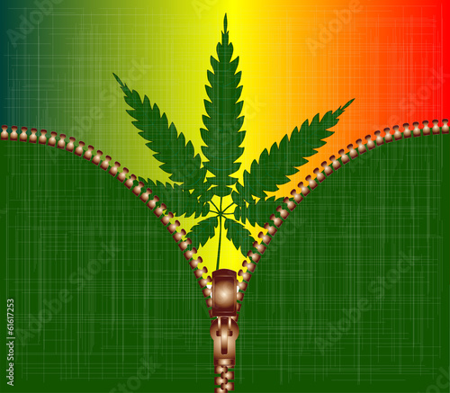 Zipper Cannabis Leaf