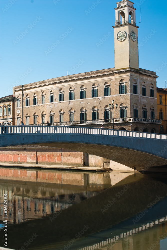 Torre del orologio e Ponte di Mezzo, Pisa