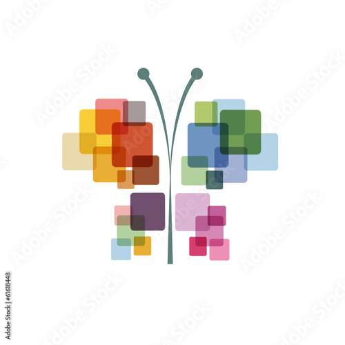 Vector logo digital butterfly