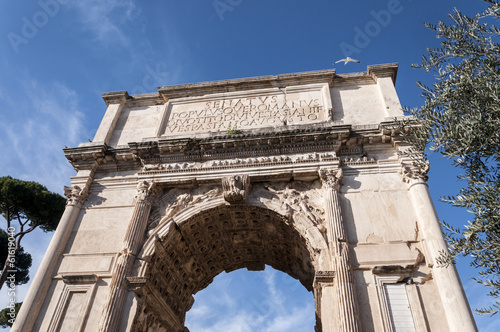 Detail of The Arch of Titus, Rome, Italy photo