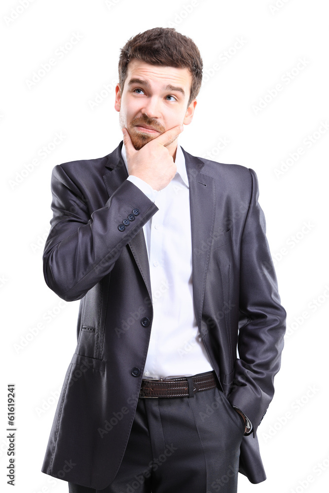 Thinking man isolated on white background Thinking man isolated on white background