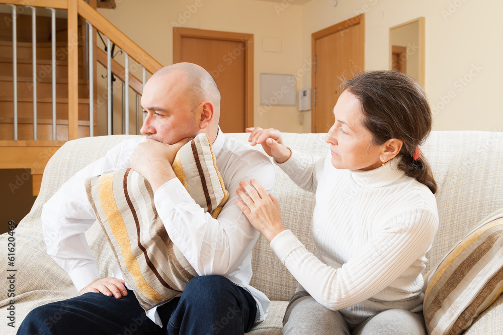 Fototapeta premium Сouple having problems at home