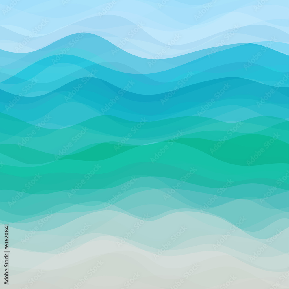 Obraz Abstract Vector Blue Wavy Background