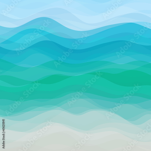 Abstract Vector Blue Wavy Background