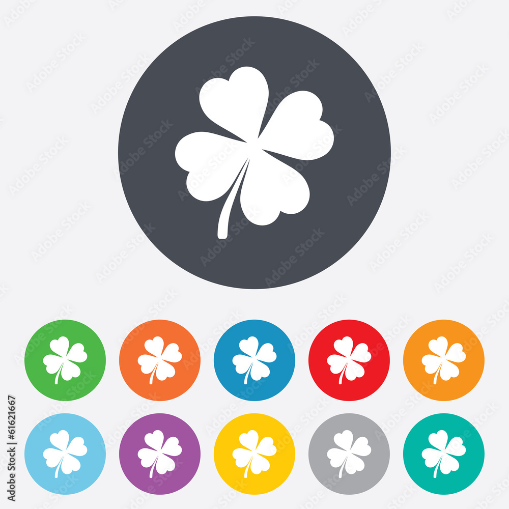 Clover with four leaves sign. St. Patrick symbol Clover with four leaves sign. St. Patrick symbol