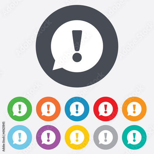 Exclamation mark sign icon. Attention symbol.
