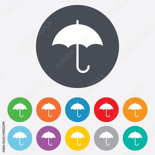 Umbrella sign icon. Rain protection symbol.