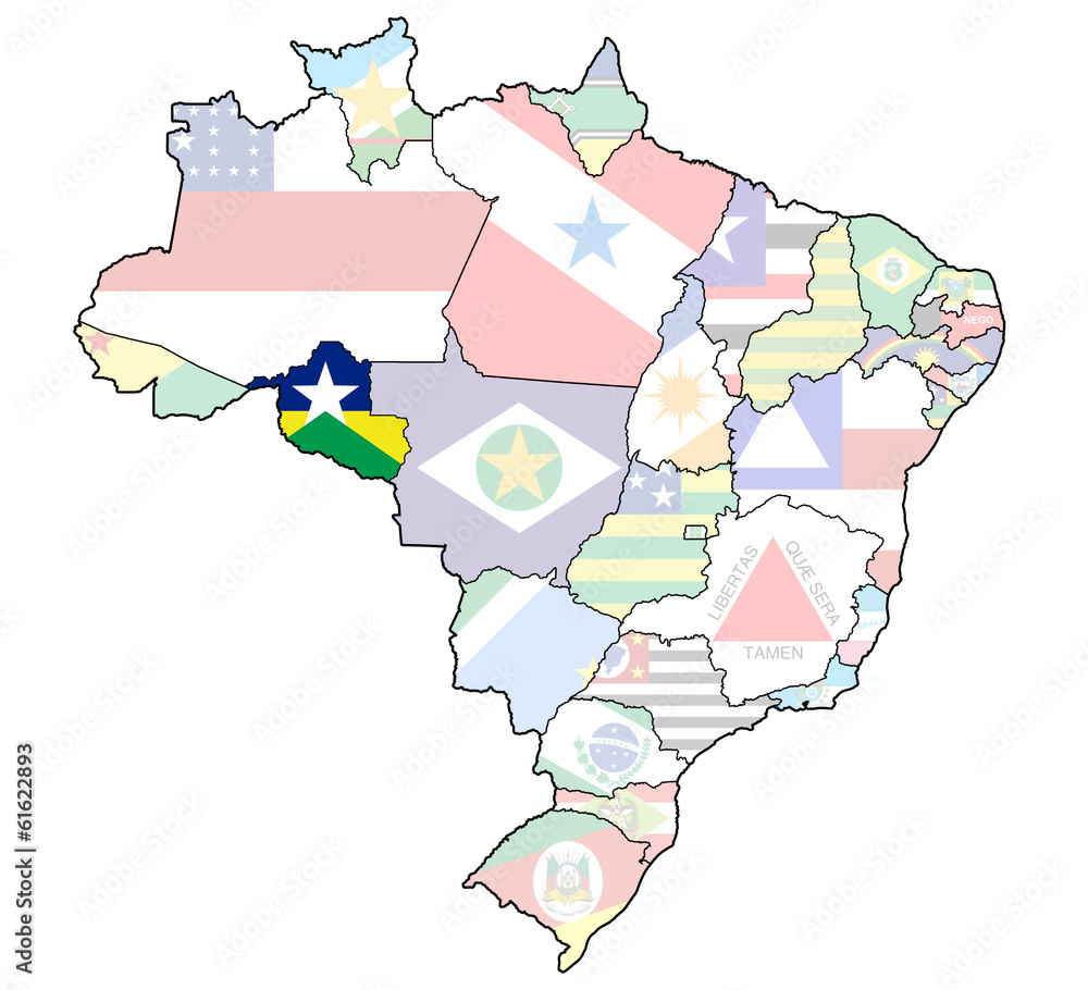 Map of Rondônia, state of Brazil