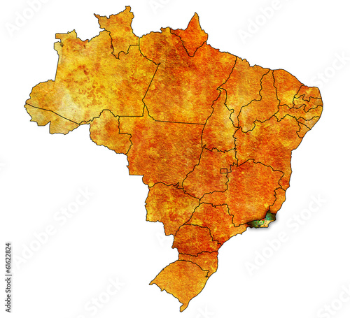 rio de janeiro state on map of brazil