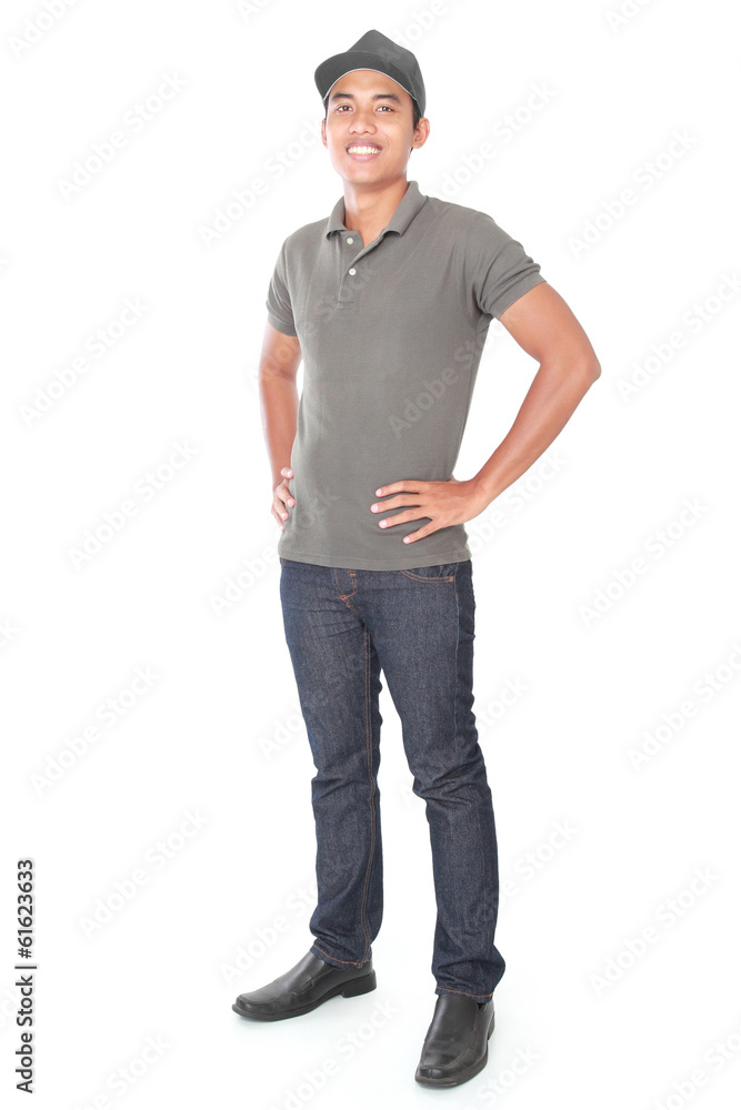 Smiling young delivery man Smiling young delivery man