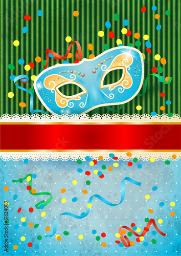 Carnival background with mask and copyspace