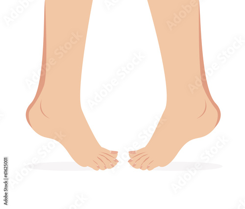 vector of female foot standing  human foot