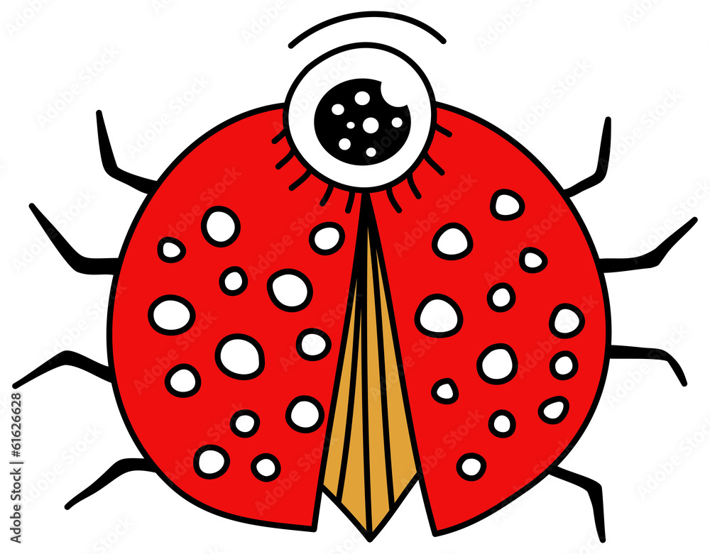 Ladybug Cartoon Isolated On White Illustration Ladybug Cartoon Isolated On White Illustration