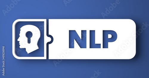 NLP Concept on Blue in Flat Design Style. photo