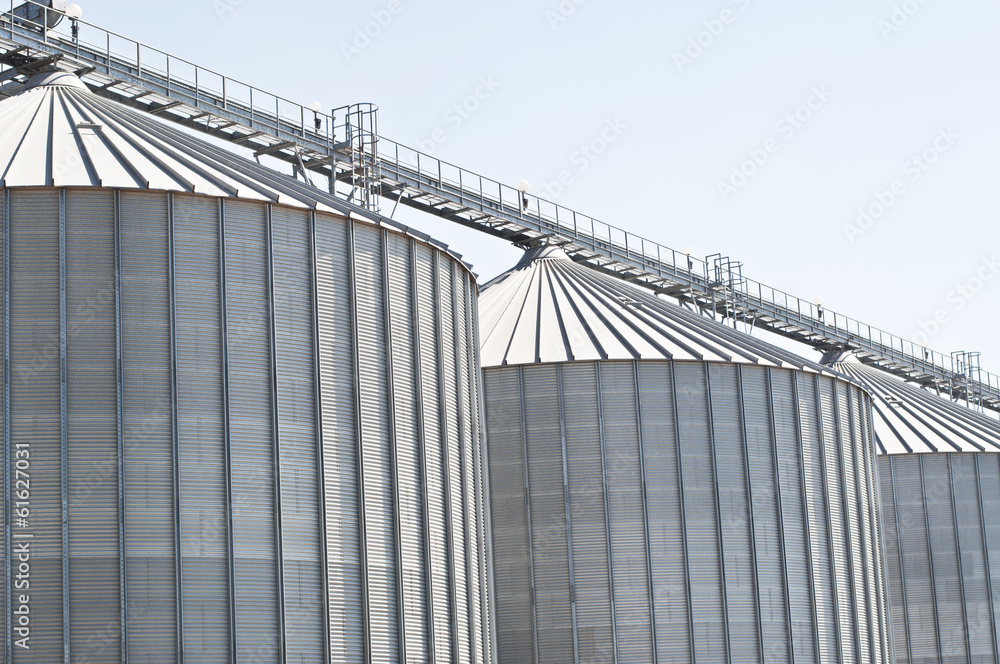 Wheat silos in a row Wheat silos in a row